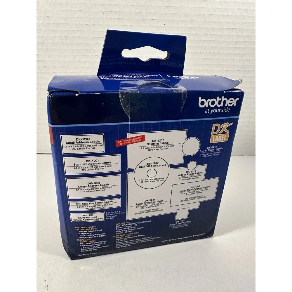 Brother Dk1208 Printer Label Black White 400 Labels Per Roll New Sealed